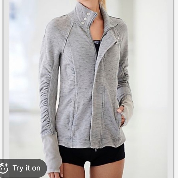 Free People Jackets & Blazers - Free People Light Gray Women's Zip-Up Jacket